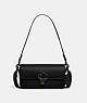 COACH®,STUDIO BAGUETTE BAG,Glovetanned Leather,Pewter/Black,Front View