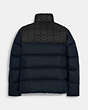 COACH®,COLORBLOCK SIGNATURE PUFFER JACKET,Graphite Navy,Back View