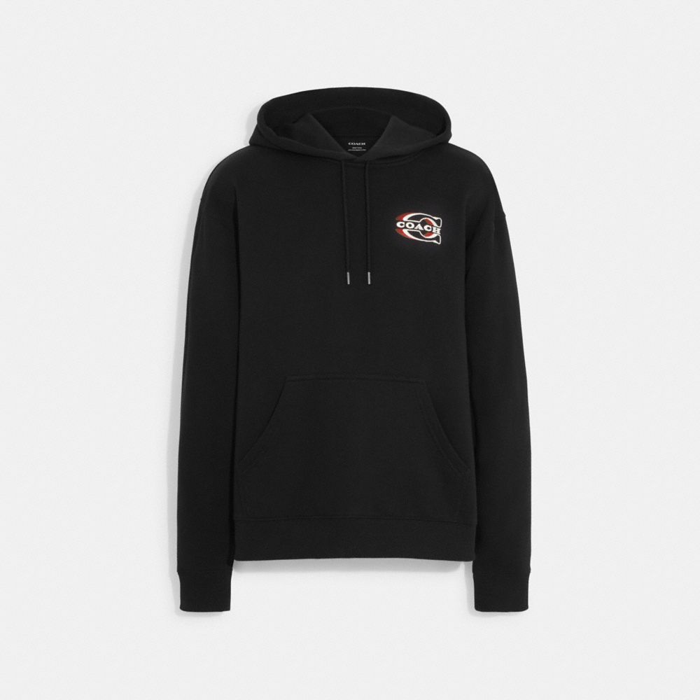 COACH®,GRADIENT SIGNATURE HOODIE,Black,Front View