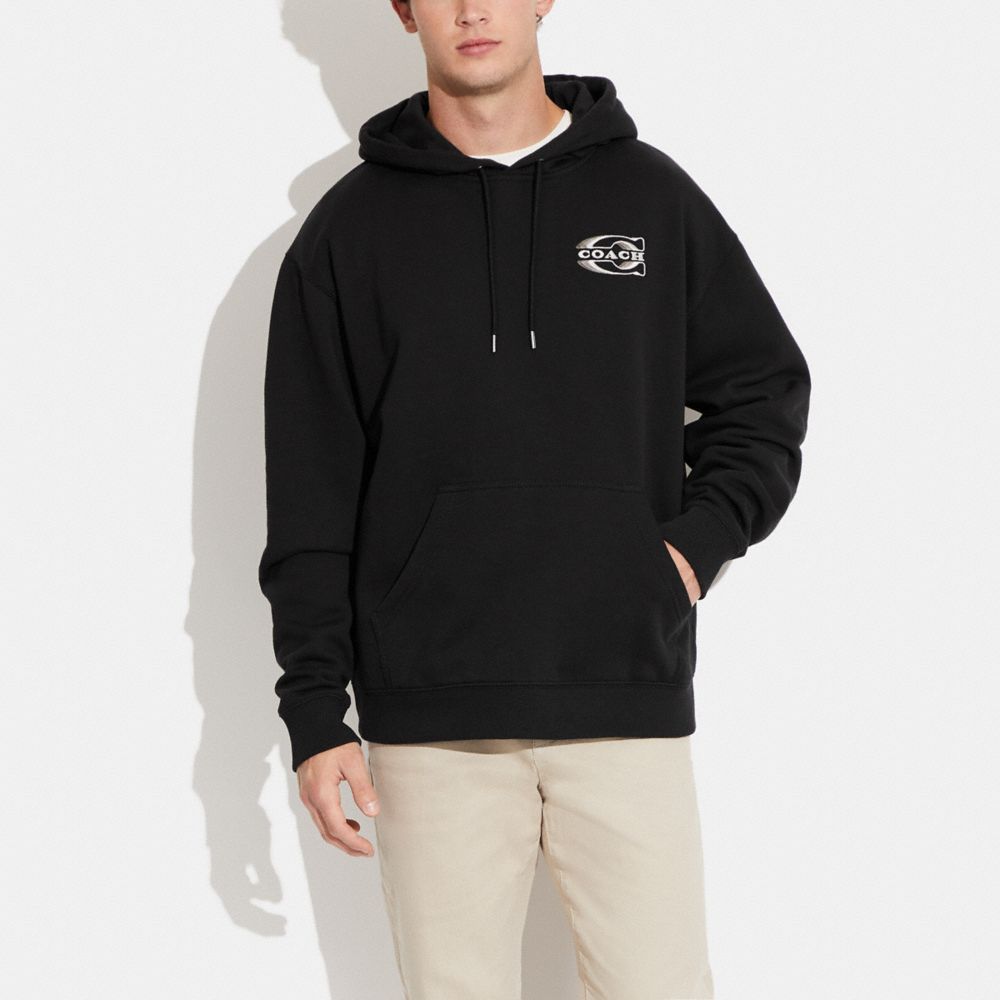 COACH®,GRADIENT SIGNATURE HOODIE,Solid Black,Scale View