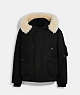 COACH®,SHORT PARKA,Polyester,Black,Front View