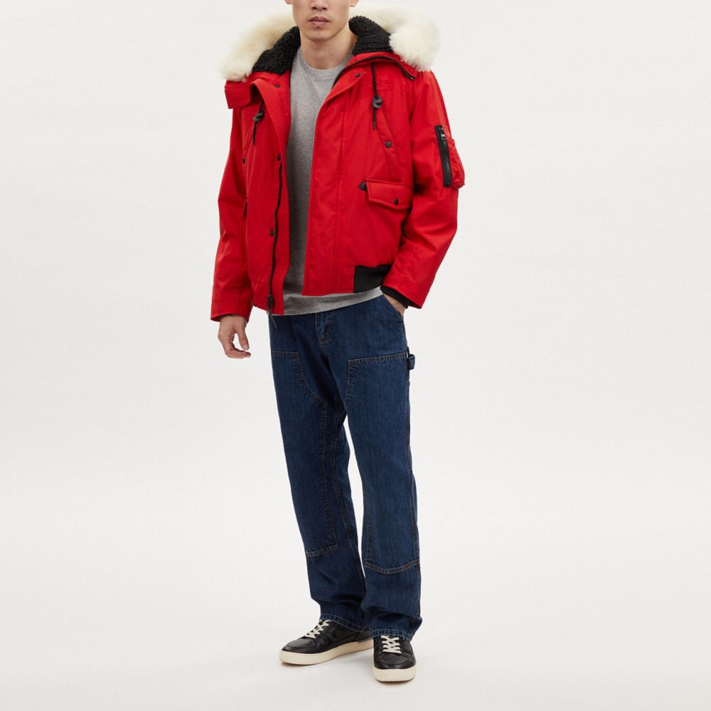 COACH®,PARKA COURT,Polyester,Rouge,Scale View