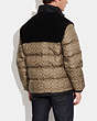 COACH®,REVERSIBLE SHERPA SIGNATURE DOWN JACKET,Polyester,Black / Khaki Sig,Scale View