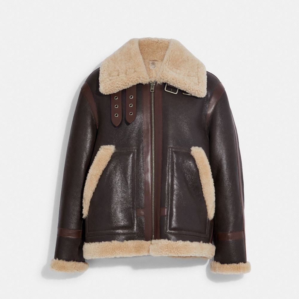 Chloé Convertible Shearling Aviator Coat