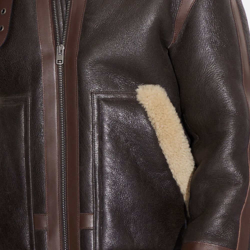 Chloé Convertible Shearling Aviator Coat