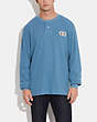 COACH®,RELAXED WAFFLE HENLEY,Blue,Scale View