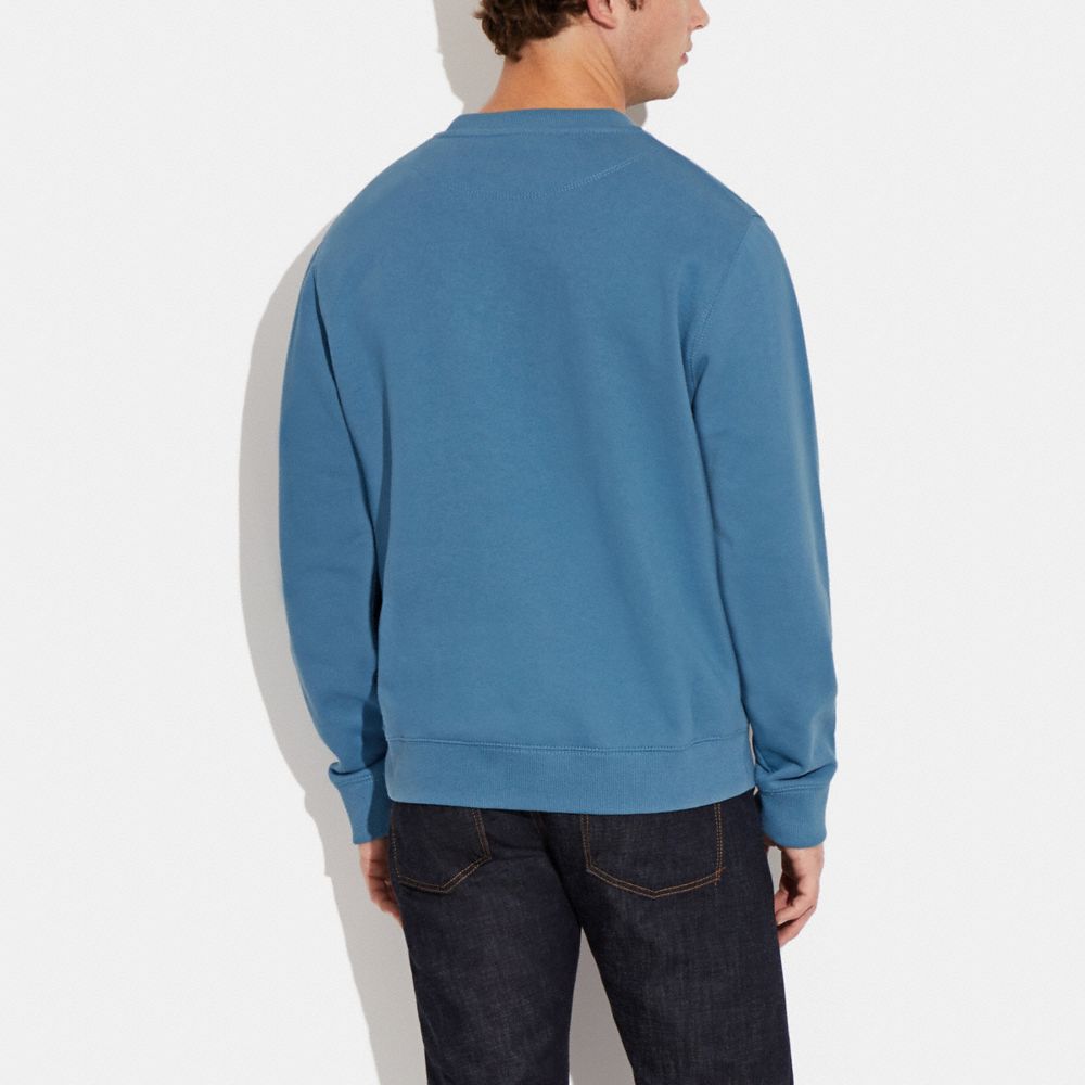 COACH®,GRADIENT SIGNATURE CREWNECK,Blue,Scale View