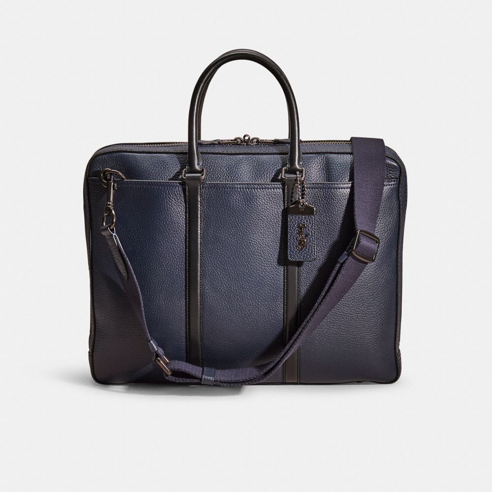 COACH®,Restored Metropolitan Slim Brief,Blue,Front View