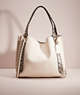 COACH®,RESTORED HARMONY HOBO IN COLORBLOCK WITH SNAKESKIN DETAIL,Glovetanned Leather,X-Large,Brass/Chalk,Front View
