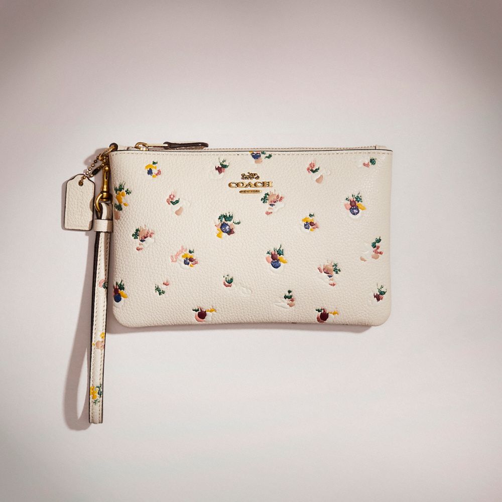 COACH Womens Floral Printed Leather Small Wristlet Multi CC956-B4L38 One  Size 