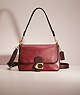 COACH®,RESTORED SOFT TABBY SHOULDER BAG IN COLORBLOCK,Smooth Leather,Large,Brass/Wine Multi,Front View