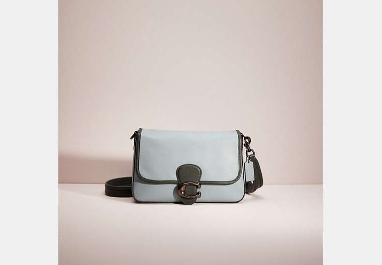 COACH®,RESTORED SOFT TABBY SHOULDER BAG IN COLORBLOCK,Smooth Leather,Large,Pewter/Sage Multi,Front View