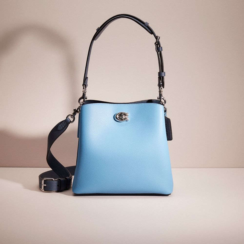 Coach Restored Willow Bucket Bag In Colorblock In Silver/pool Multi