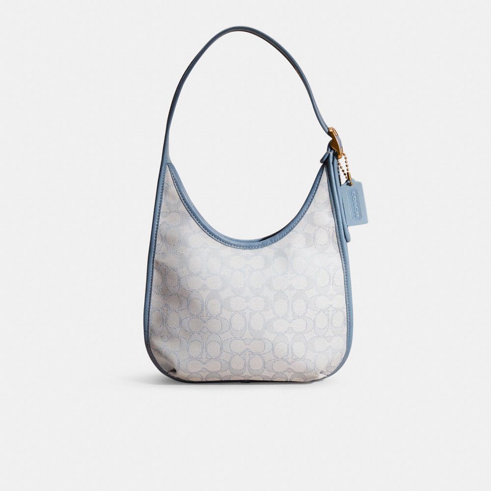 Coach Restored Ergo Shoulder Bag In Signature Jacquard In Brass/green Azure