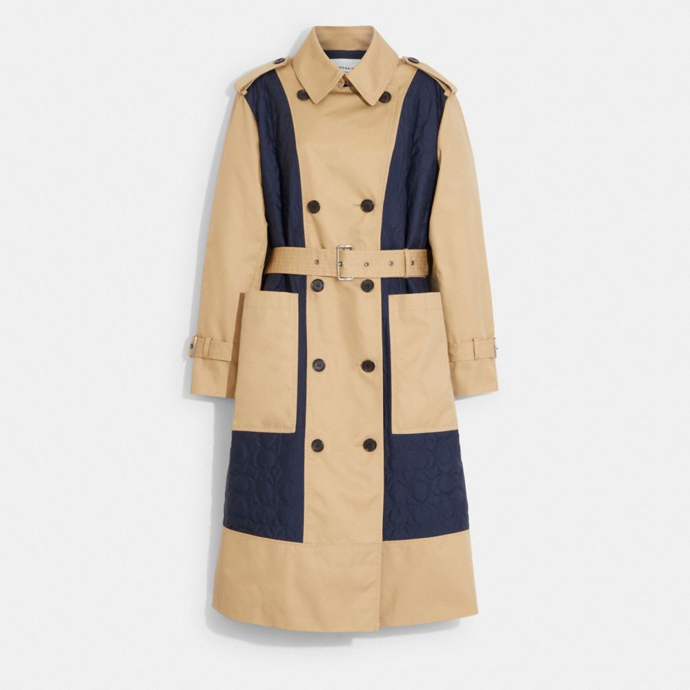 COACH® | Signature Quilted Trench Coat