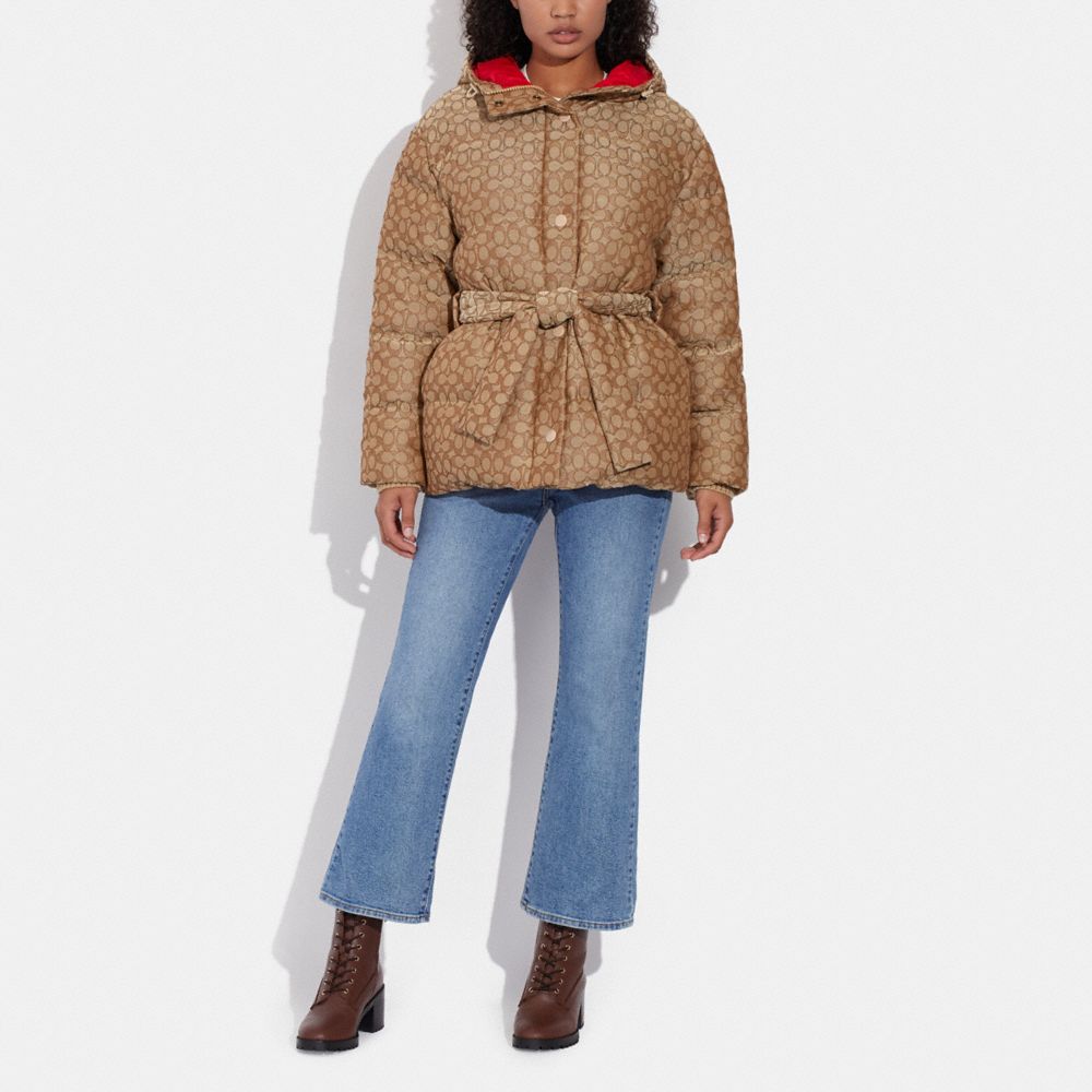 COACH® | Signature Jacquard Down Pillow Jacket