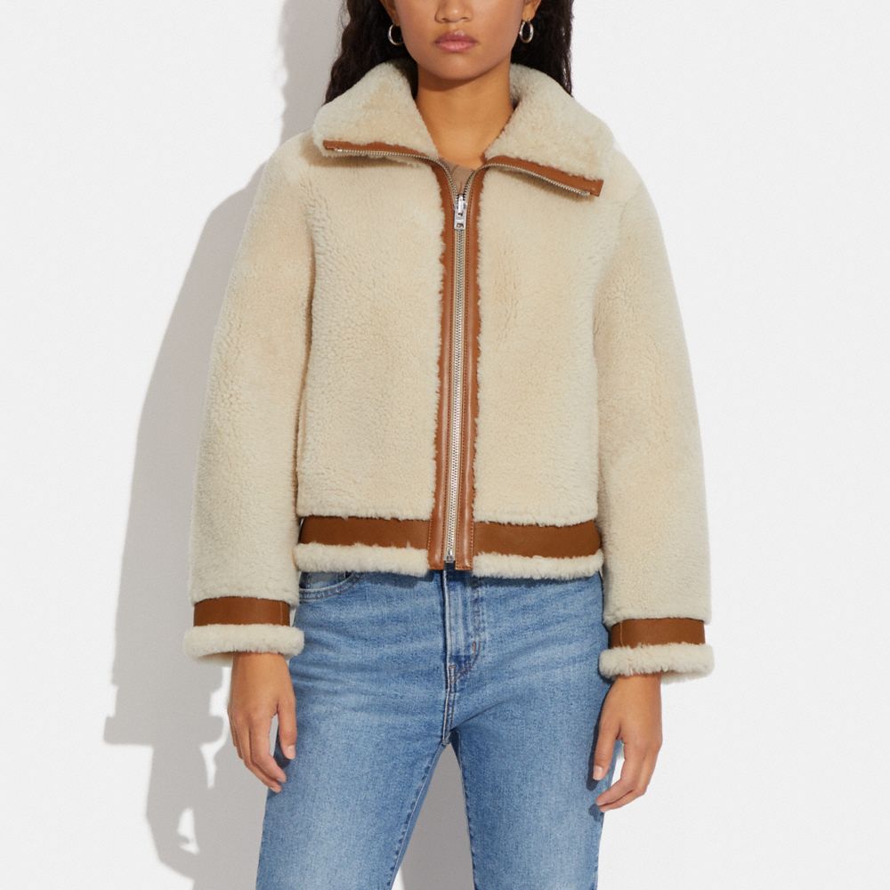 Coach reversible shearling online hoodie