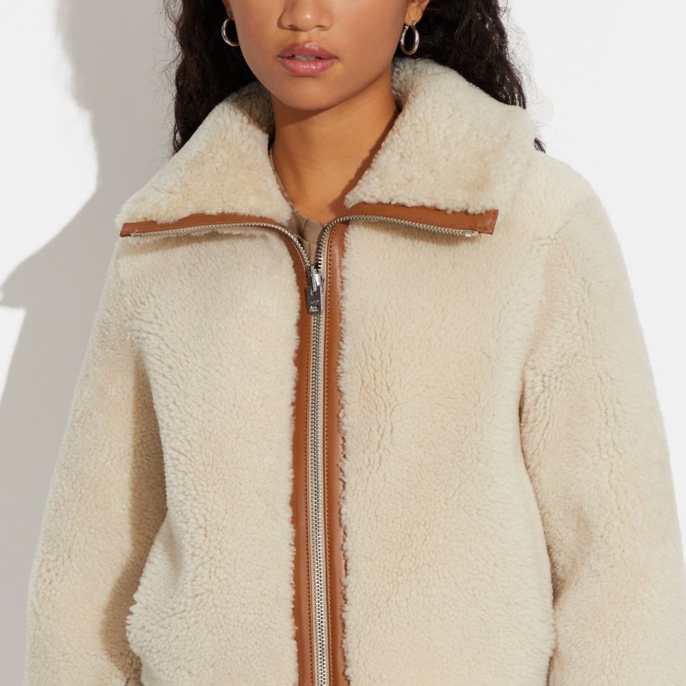 Coach reversible deals shearling parka