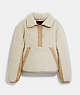 COACH®,SHERPA PULL OVER IN RECYCLED POLYESTER,Polyester,Cream,Front View