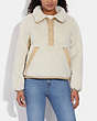COACH®,SHERPA PULL OVER IN RECYCLED POLYESTER,Polyester,Cream,Scale View