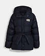 COACH®,DOWN PILLOW JACKET,Polyester,Navy,Front View