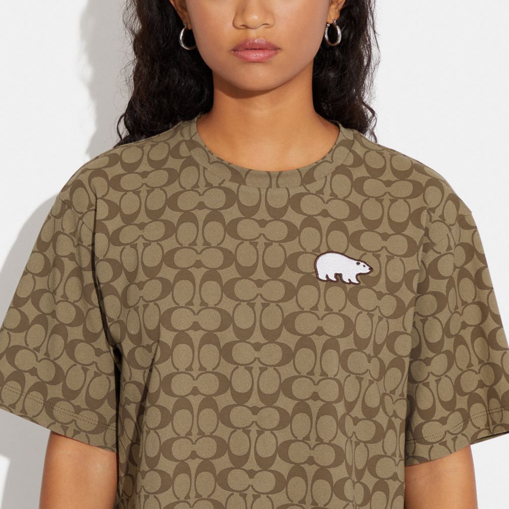 COACH®,Signature Polar Bear T Shirt,,Detail View