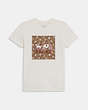 COACH®,SIGNATURE HORSE AND CARRIAGE SNOWFLAKE T-SHIRT,cotton,White,Front View
