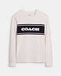 COACH®,SPORTY COACH LONG SLEEVE SHIRT,White,Front View
