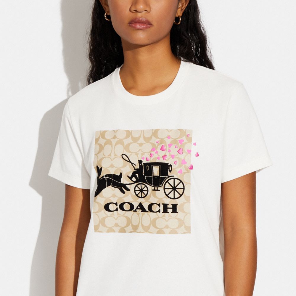 COACH  コーチ　ルーナー シグネチャー  Tシャツ  ホワイト