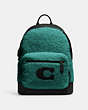 COACH®,WEST BACKPACK WITH COACH MOTIF,Shearling,X-Large,Gunmetal/Forest,Front View