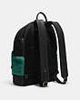 COACH®,WEST BACKPACK WITH COACH MOTIF,Shearling,X-Large,Gunmetal/Forest,Angle View