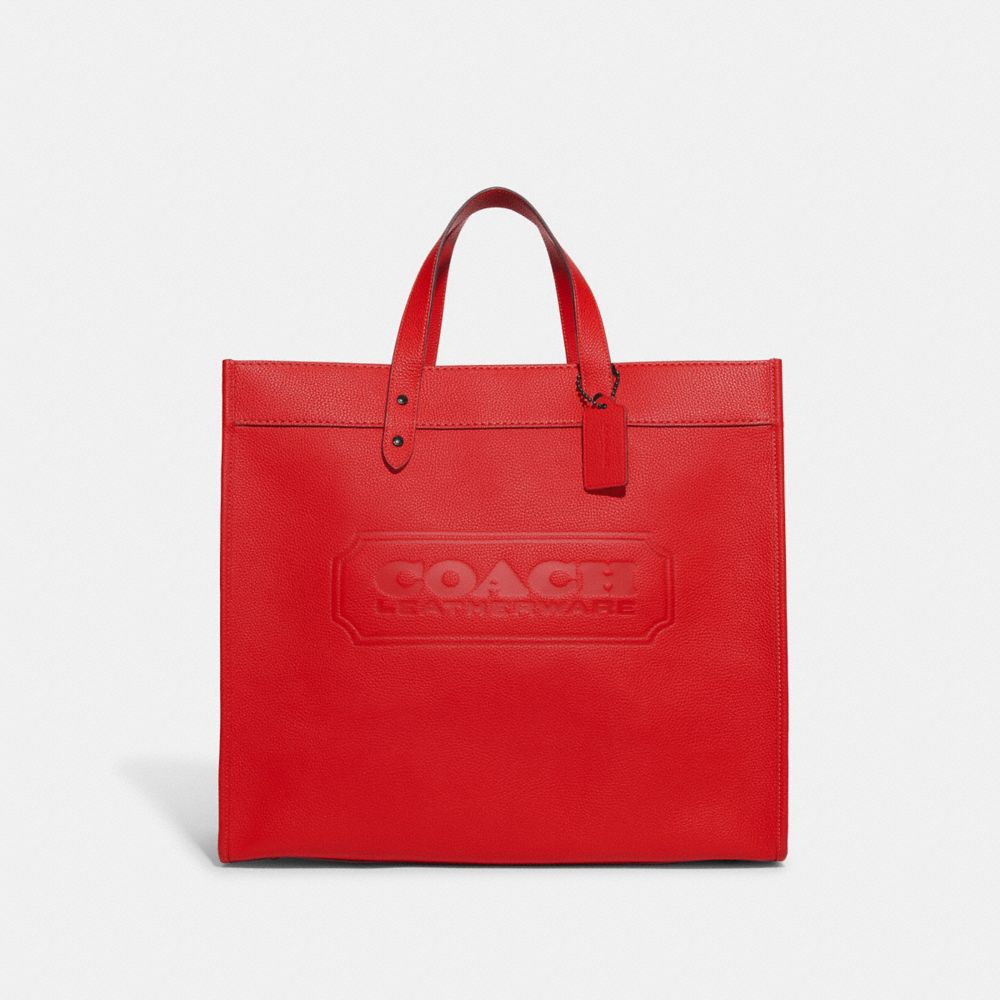 Red coach tote bag sale