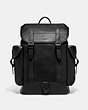 COACH®,HITCH BACKPACK,Leather,Large,Black,Front View