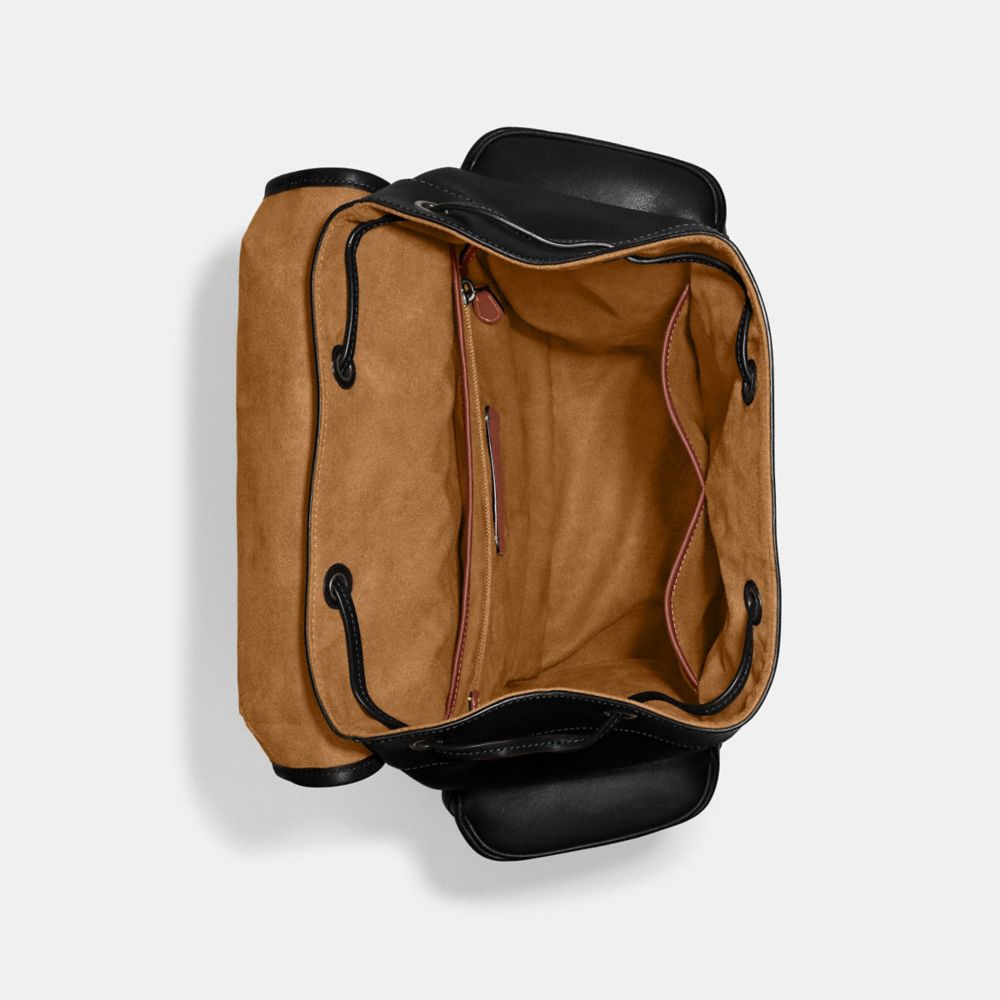 COACH®,SAC À DOS HITCH,Cuir,Noir,Inside View,Top View