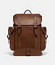 COACH®,HITCH BACKPACK,Leather,Dark Saddle,Front View