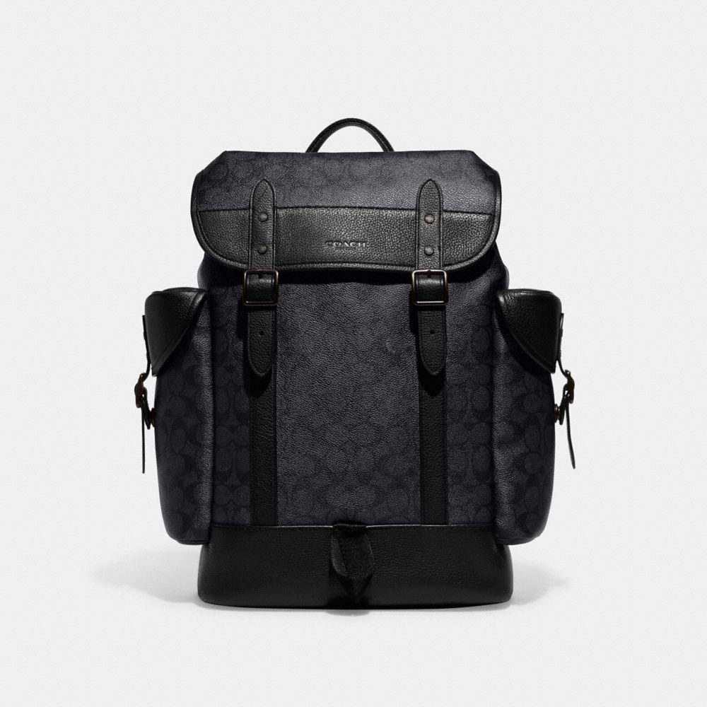 COACH® | Hitch Backpack In Signature Canvas With Crocodile Detail