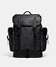 COACH®,HITCH BACKPACK IN SIGNATURE CANVAS,canvas,Large,Charcoal,Front View