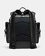 COACH®,HITCH BACKPACK IN SIGNATURE CANVAS,canvas,Large,Charcoal,Back View