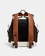 COACH®,HITCH BACKPACK WITH HORSE AND CARRIAGE PRINT,canvas,Large,Truffle/Chalk,Back View