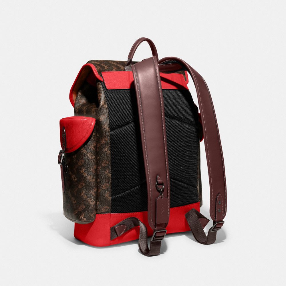 COACH®,Hitch Backpack With Horse And Carriage Print,,Angle View
