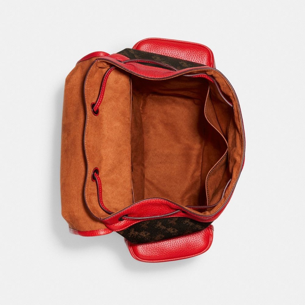 COACH®,Hitch Backpack With Horse And Carriage Print,,Inside View,Top View