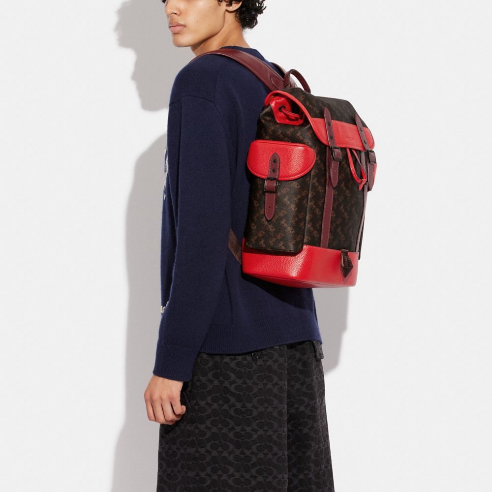 COACH®,Hitch Backpack With Horse And Carriage Print,,Detail View