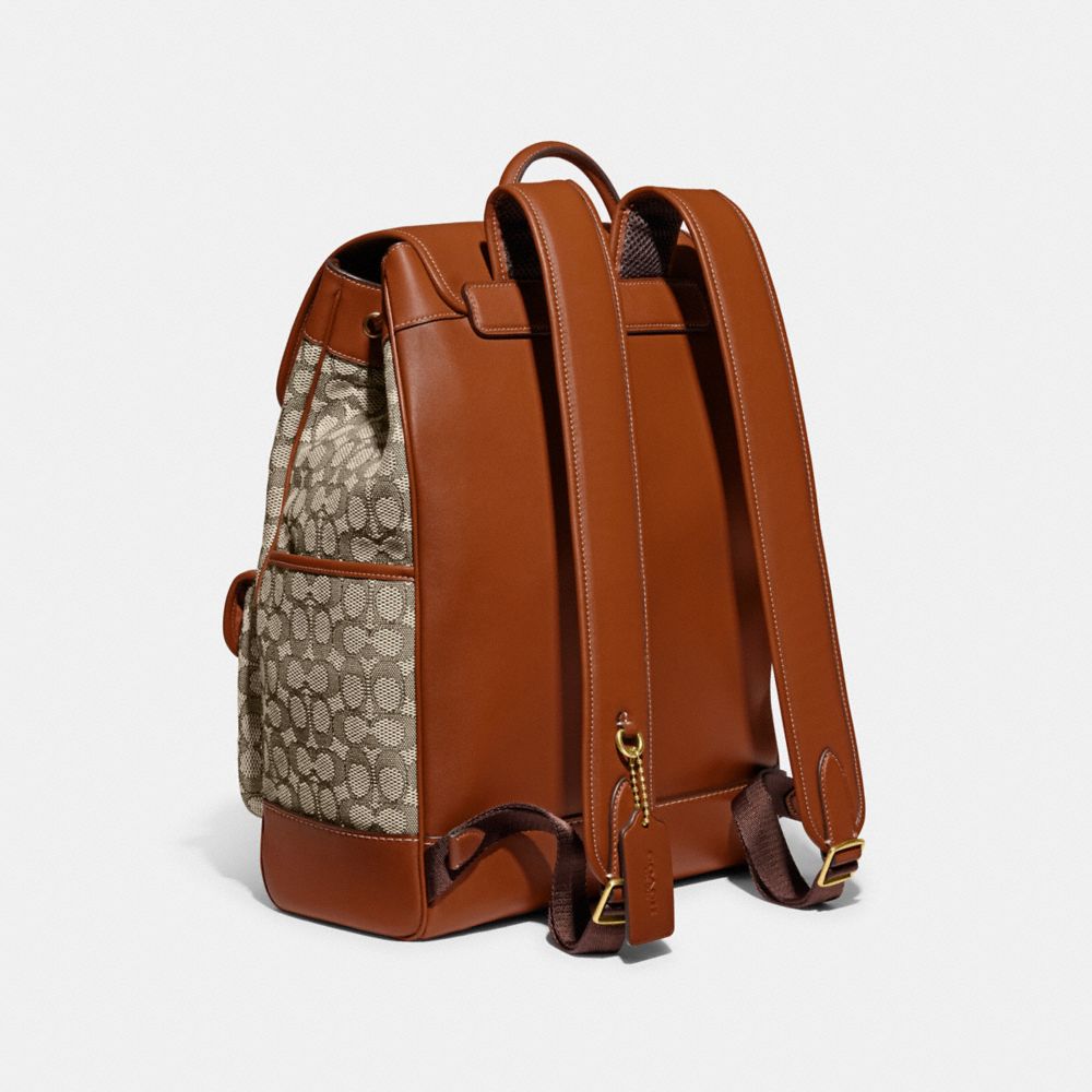 COACH®,Frankie Backpack In Signature Textile Jacquard,,Angle View