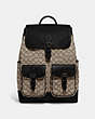 COACH®,FRANKIE BACKPACK IN SIGNATURE TEXTILE JACQUARD,Signature Jacquard,X-Large,Cocoa/Black,Front View