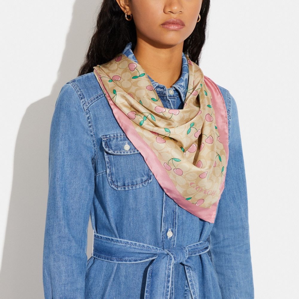 COACH®  Bandana Print Silk Square Scarf