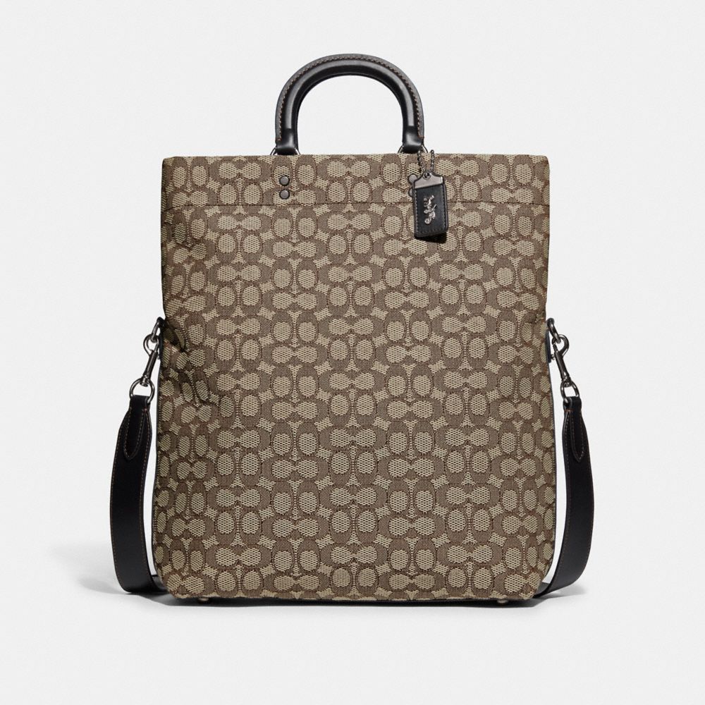 Coach Bolso Tote Plegable Rowe En Jacquard Textil De Firma