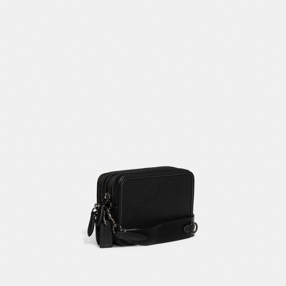 COACH®,CHARTER CROSSBODY WITH HYBRID POUCH,Mini,Black,Angle View