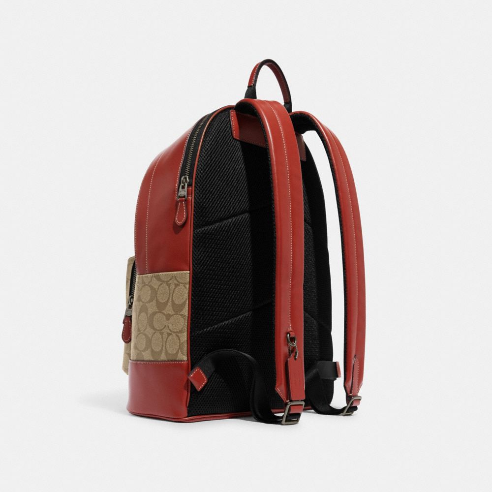 New Coach Disney Track Backpack In Signature Canvas With Patches