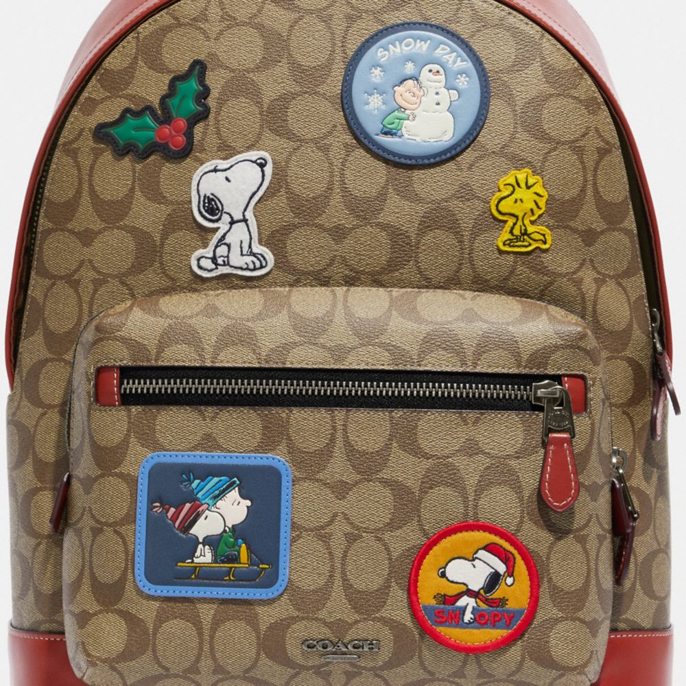 COACH PEANUTS ウエスト バックパック シグネチャー キャンバス