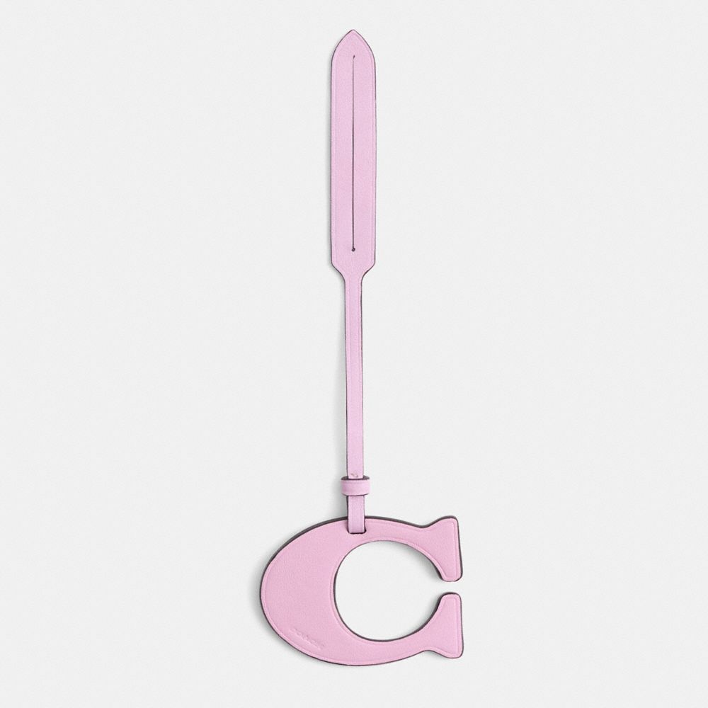 Coach Remade Signature Bag Charm In Pink